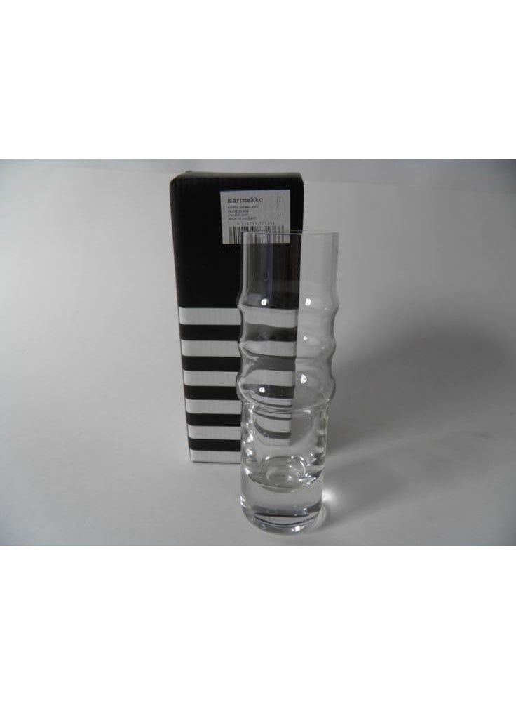 Corrugated Glass Vase, 40 cm, Transparent Wave Vase - Image 1